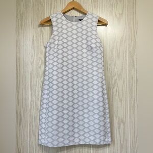 Theory Printed Mini Shift Dress Gray White